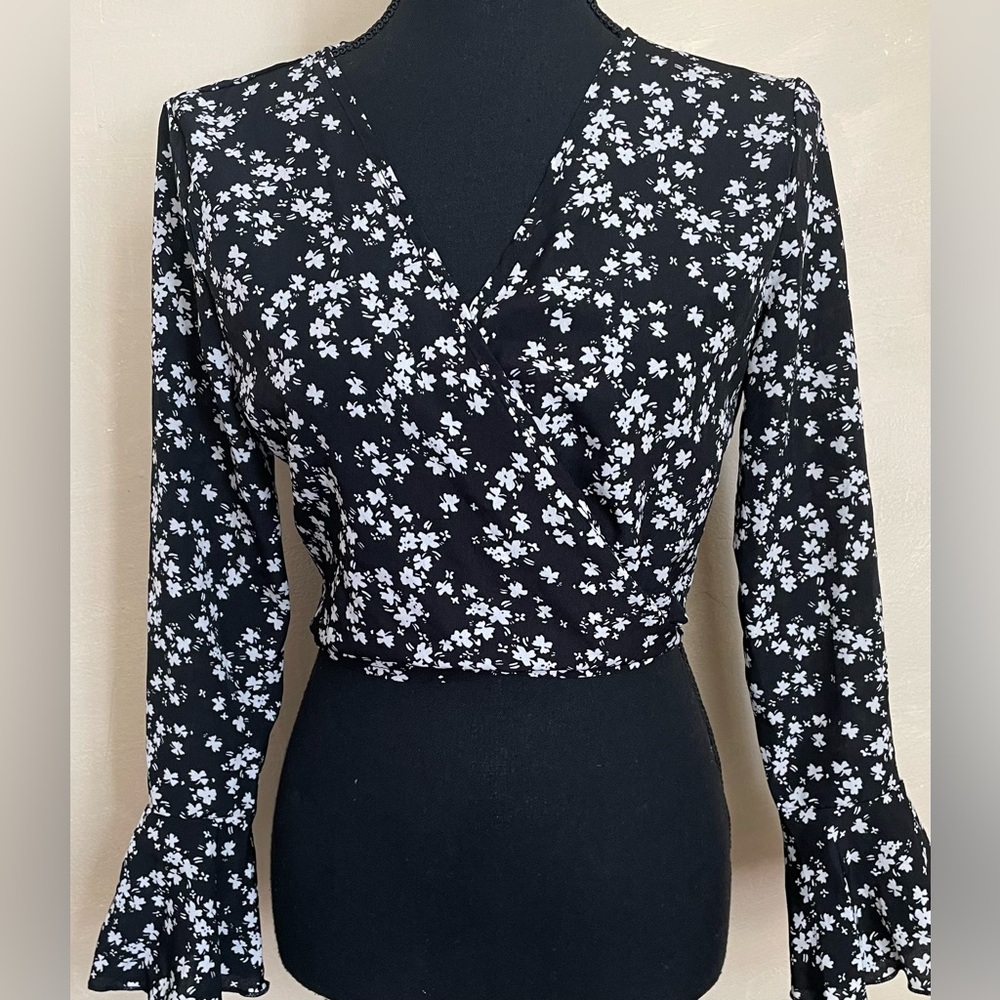 Floral Wrap Blouse